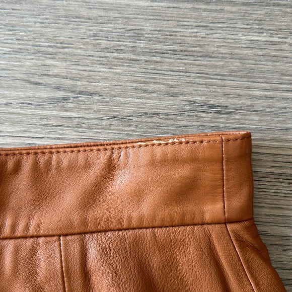 French Connection Glazed Ginger Abri Leather Mini Skirt Size 0 NWT - Picture 13 of 17